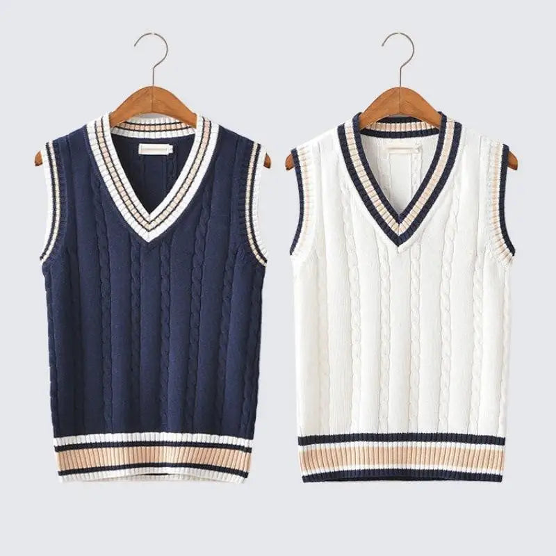 Men's Thick V-Neck Sleeveless Sweater