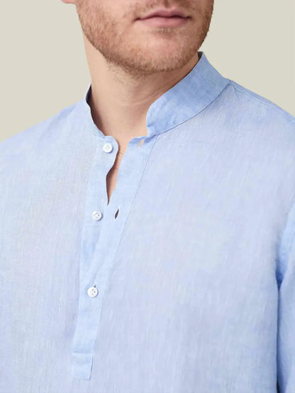 New Men's Linen Long Sleeve Shirt