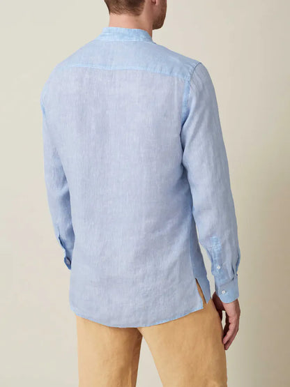 New Men's Linen Long Sleeve Shirt