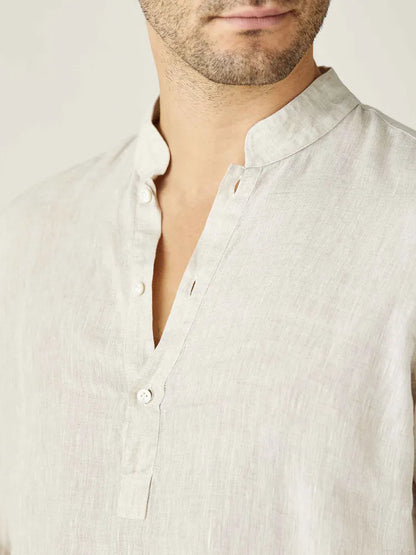 New Men's Linen Long Sleeve Shirt