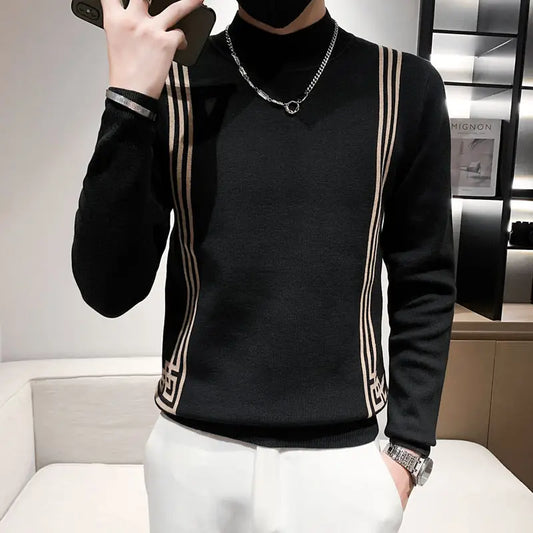 Half High Collar Knitted Sweater