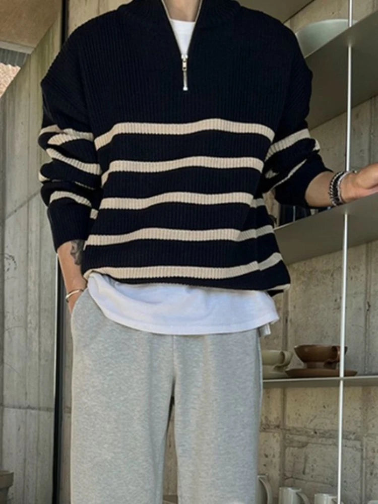 Men's Zip-up Knit Sweater