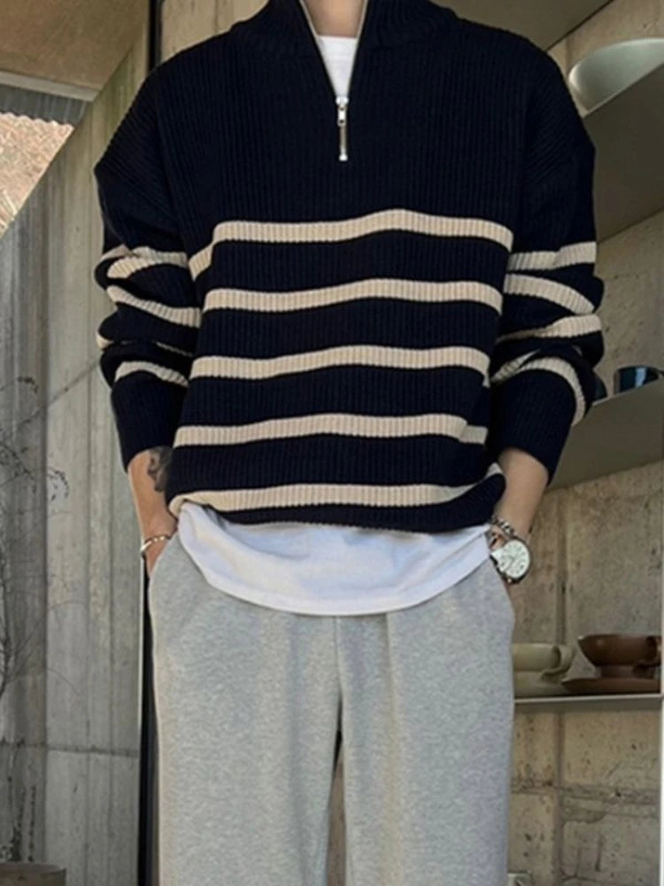 Men's Zip-up Knit Sweater