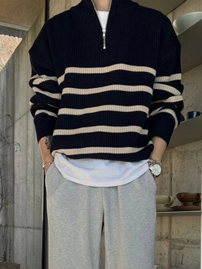 Men's Zip-up Knit Sweater