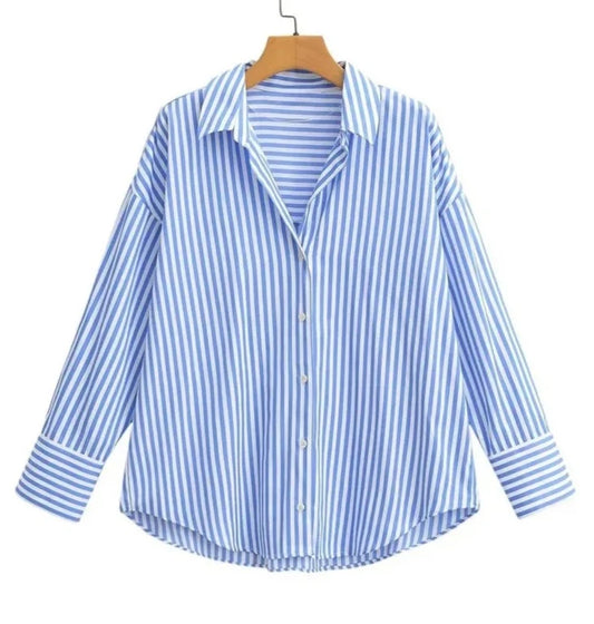 Striped White & Blue Shirt