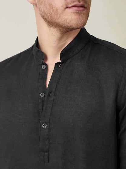 New Men's Linen Long Sleeve Shirt