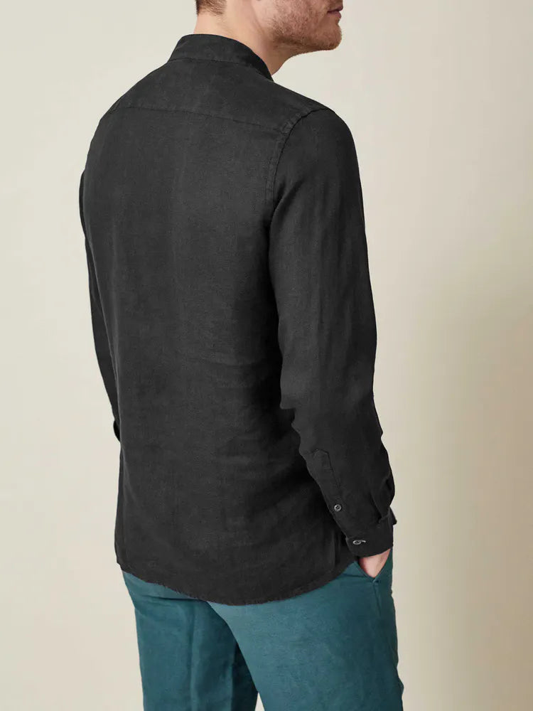 New Men's Linen Long Sleeve Shirt