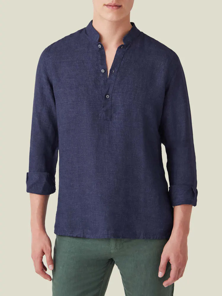 New Men's Linen Long Sleeve Shirt