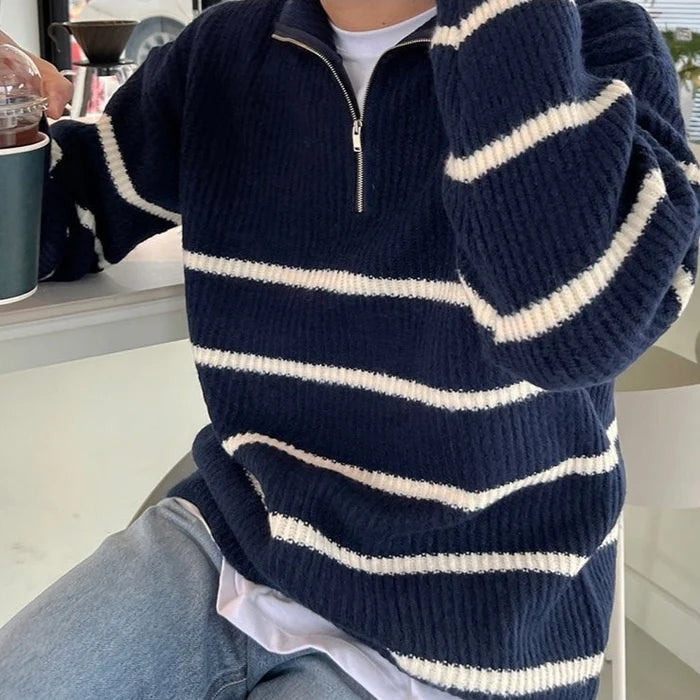 Men's Zip-up Knit Sweater