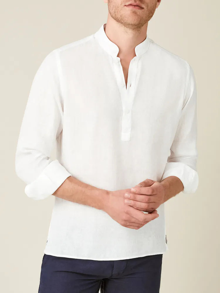 New Men's Linen Long Sleeve Shirt